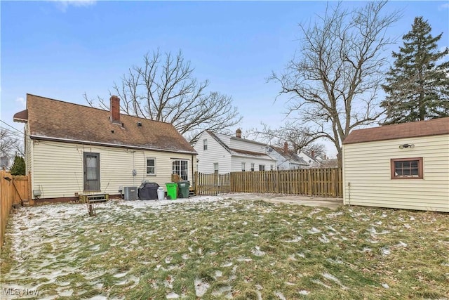 exterior space with a fenced backyard