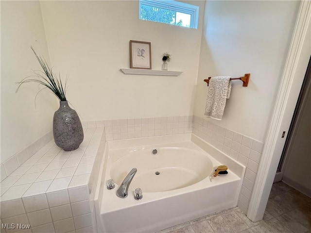 full bathroom with a garden tub