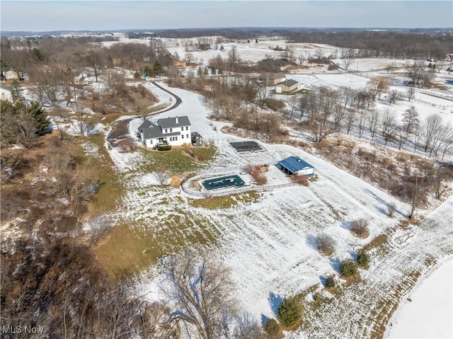 view of snowy aerial view