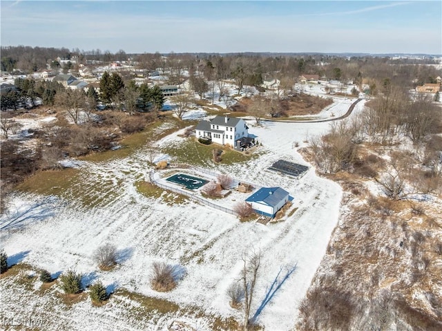 view of snowy aerial view