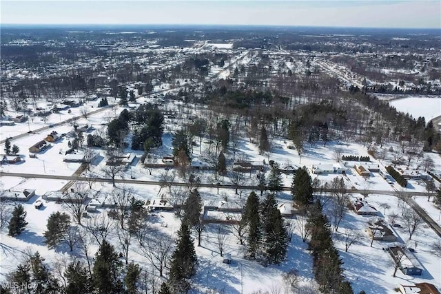 view of snowy aerial view