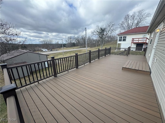 deck with a lawn