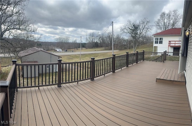 deck with a yard