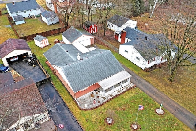 aerial view with a residential view