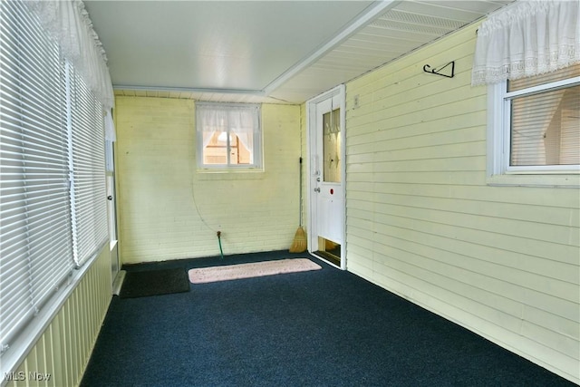 view of unfurnished sunroom