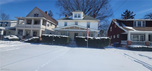 traditional style home with covered porch