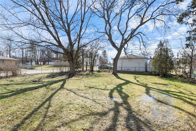 view of yard with fence