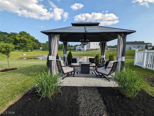 view of patio / terrace featuring a gazebo