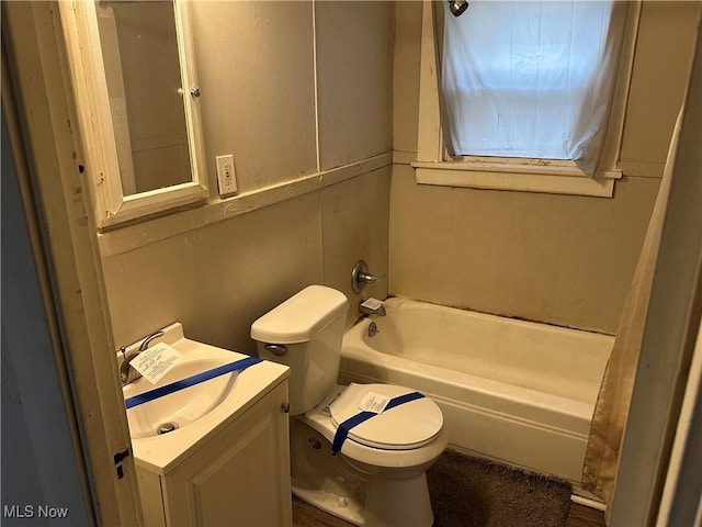 full bathroom with vanity and toilet