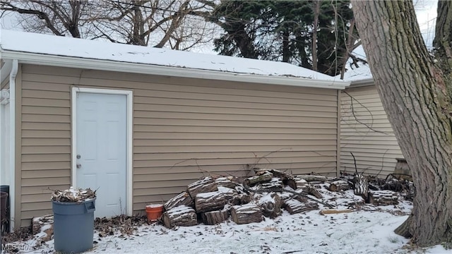 view of snow covered structure