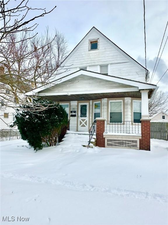 bungalow-style house featuring a porch