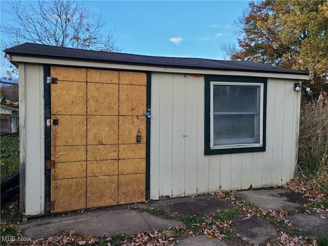 view of shed