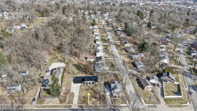 aerial view with a residential view