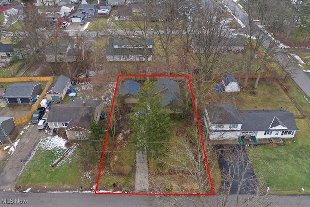 birds eye view of property featuring a residential view