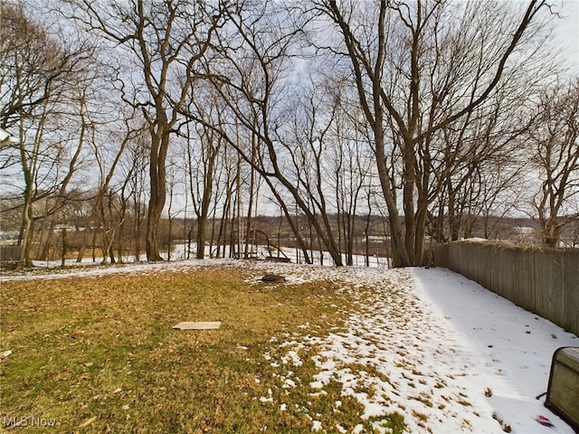 view of yard with fence