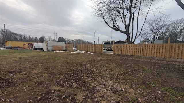 view of yard with fence