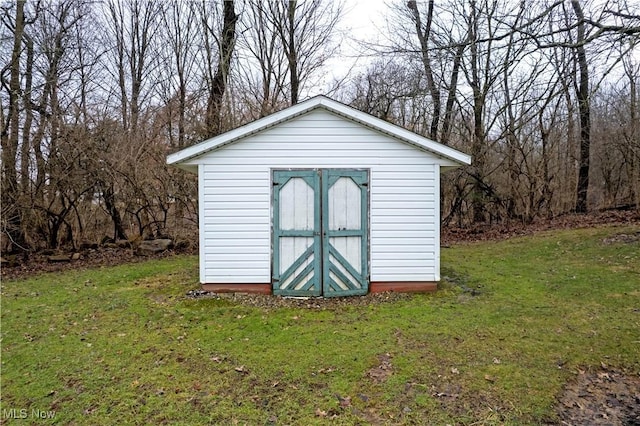 view of shed