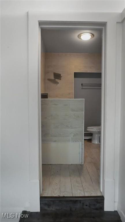 bathroom featuring wood finished floors