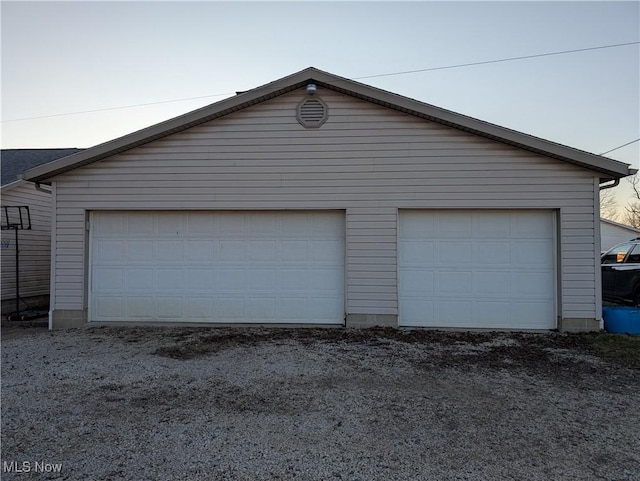 view of garage