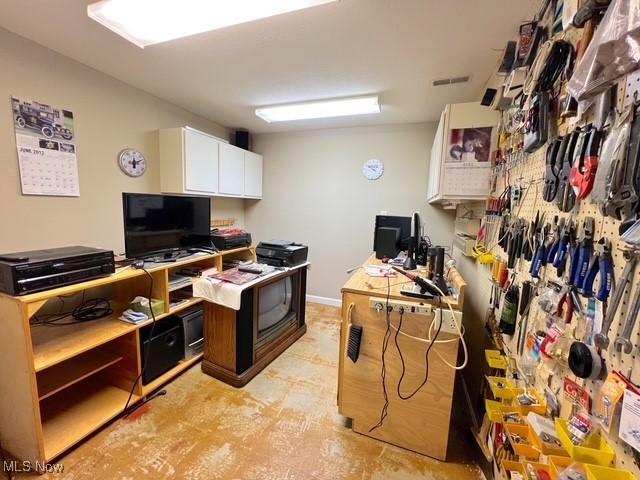 kitchen with white cabinets