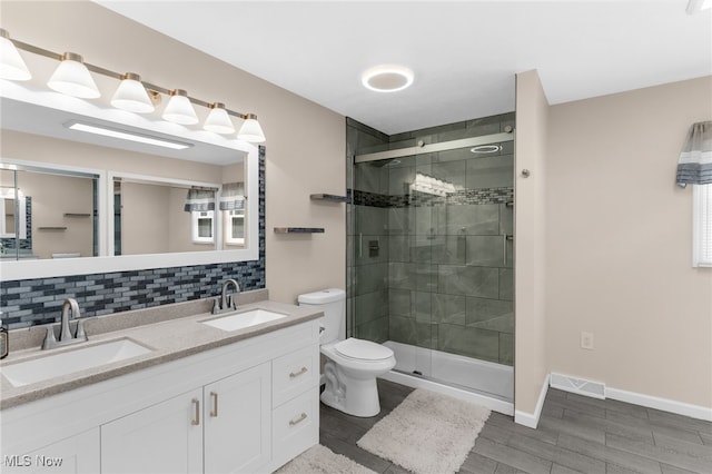 14045 Mahoning Ave, Lake Milton, OH 44451 - full bath featuring backsplash, a sink, and a shower stall