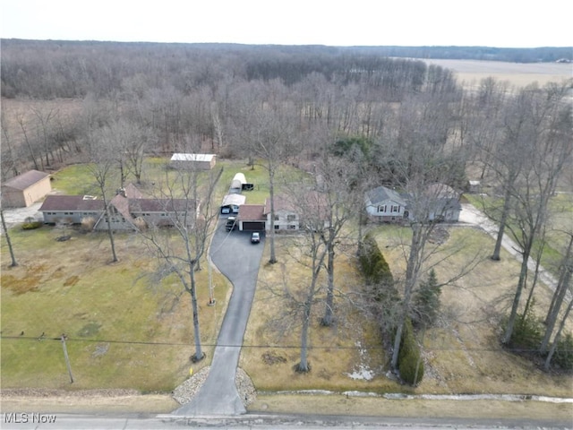 14045 Mahoning Ave, Lake Milton, OH 44451 - bird's eye view featuring a forest view and a rural view