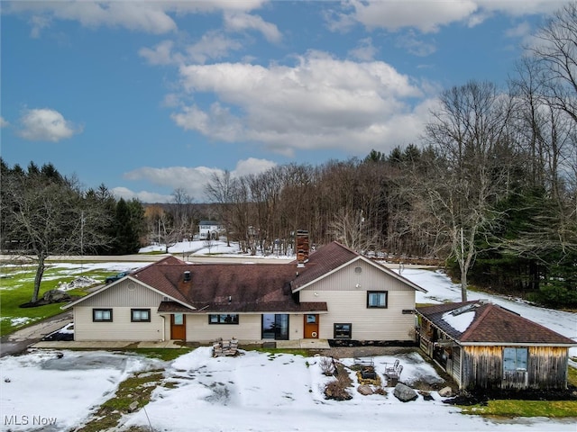 exterior space with a chimney