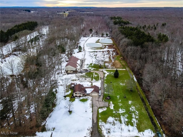 view of snowy aerial view