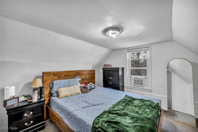 1314 Cove Ave, Lakewood, OH 44107 - carpeted bedroom with lofted ceiling and cooling unit
