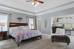 616 Coventry Pl, Amherst, OH 44001 - bedroom featuring baseboards, carpet flooring, and ceiling fan