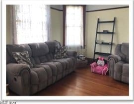 living room with wood finished floors