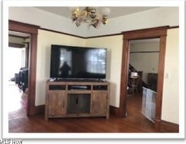 living area with dark wood finished floors