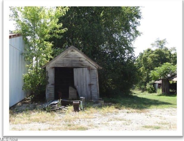 view of shed