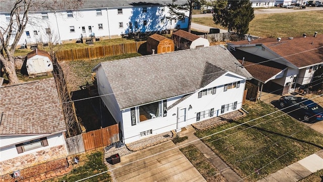 bird's eye view featuring a residential view