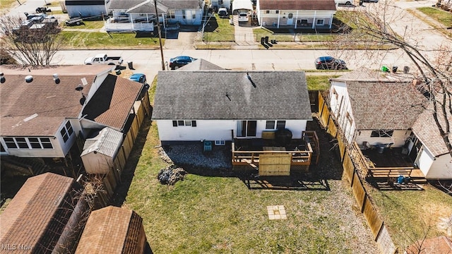 aerial view with a residential view