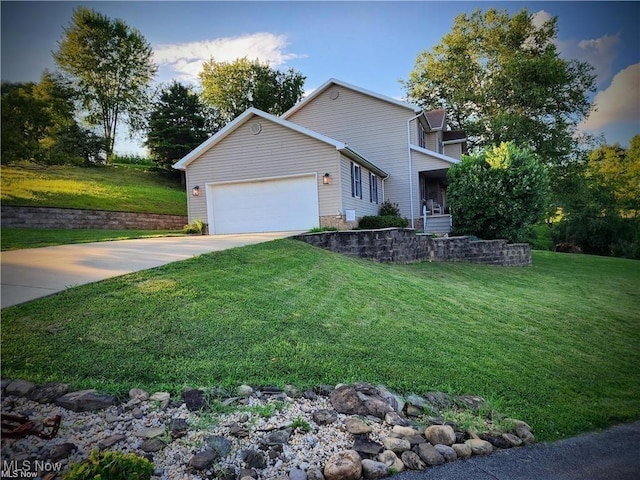 5 Grandview Dr, Mineral Wells, WV 26150 - view of front facade featuring driveway, an attached garage, and a front yard