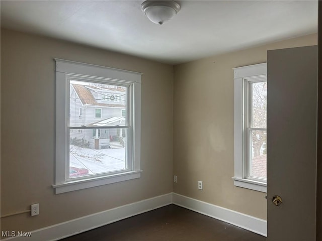 empty room with baseboards