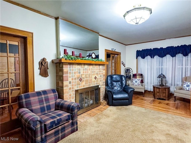 4109 Grand Central Ave, Vienna, WV 26105 - sitting room with a fireplace and ornamental molding