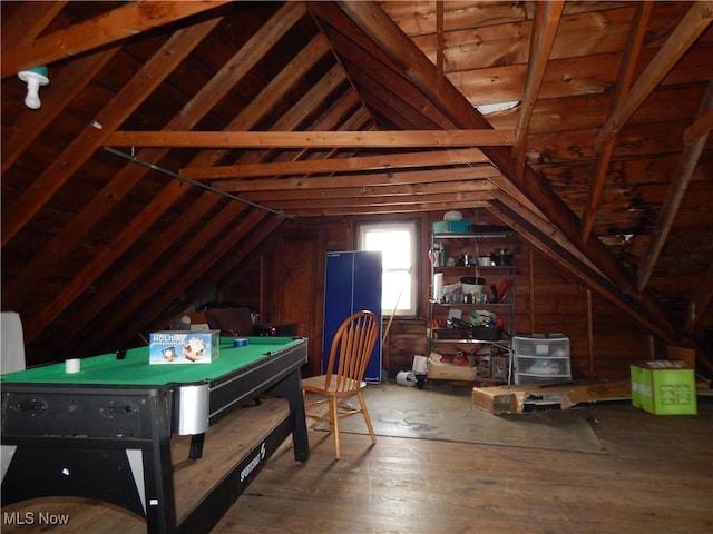 view of unfinished attic