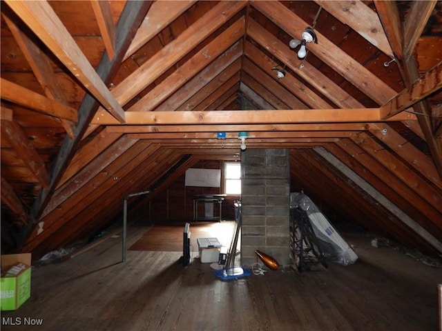 view of attic