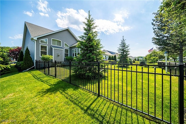 view of yard with fence