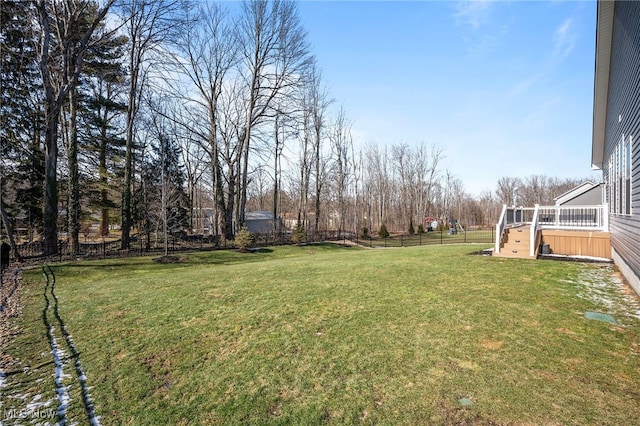 view of yard featuring fence