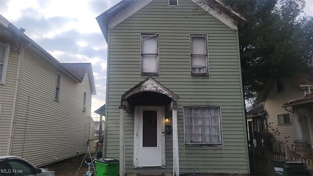 view of front of home featuring central AC unit