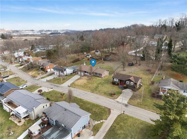 bird's eye view with a residential view