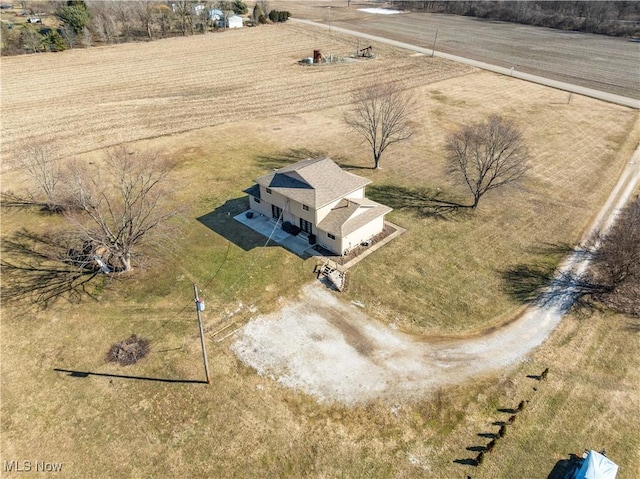 drone / aerial view featuring a rural view