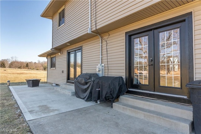 exterior space featuring french doors and a patio