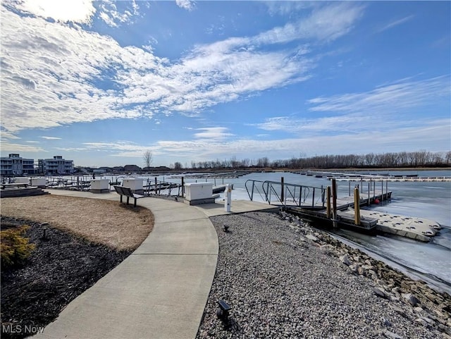 view of dock area