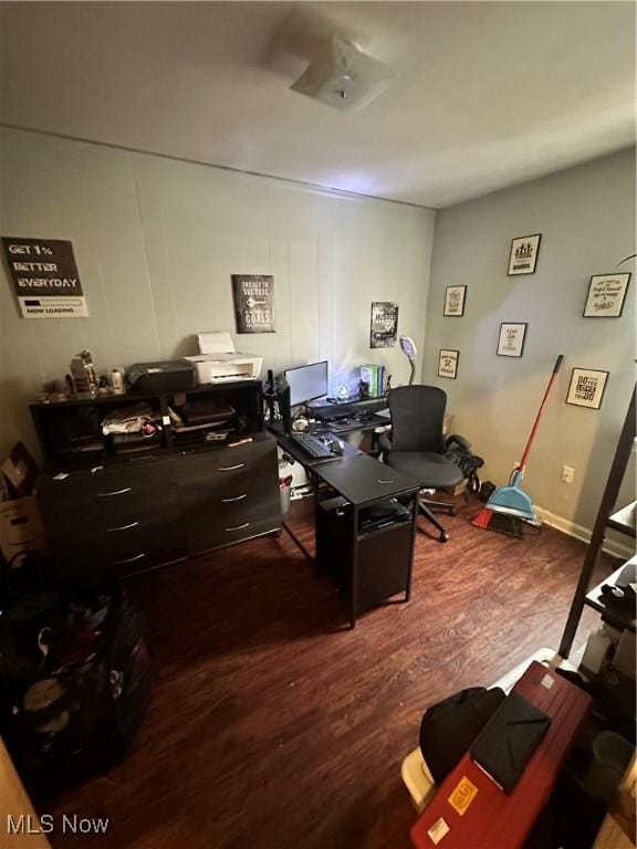 office featuring dark wood-style flooring