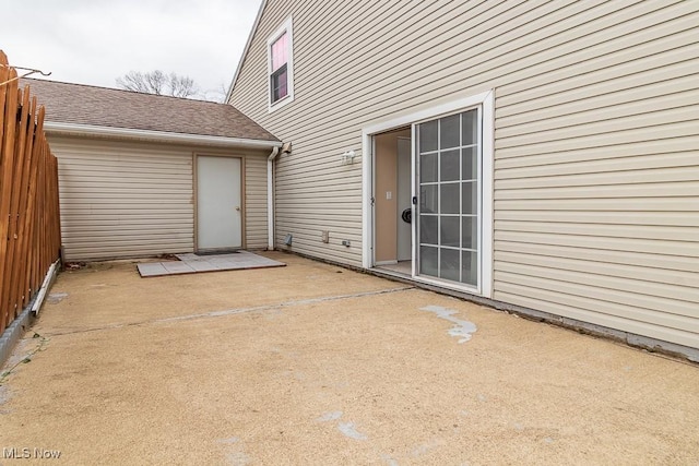 view of patio / terrace with fence