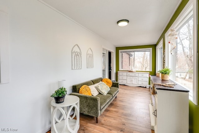 interior space featuring light wood-style flooring